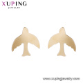 95563 xuping new arrival personalized pattern popular bird shaped gold stud earring